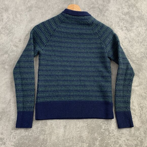 MR TURK Sweater Youth Boys Medium Crew Neck Merino Wool Pullover Striped Preppy - Picture 6 of 8